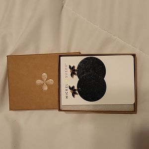 Nickel & Suede Afterglow florets disc earrings